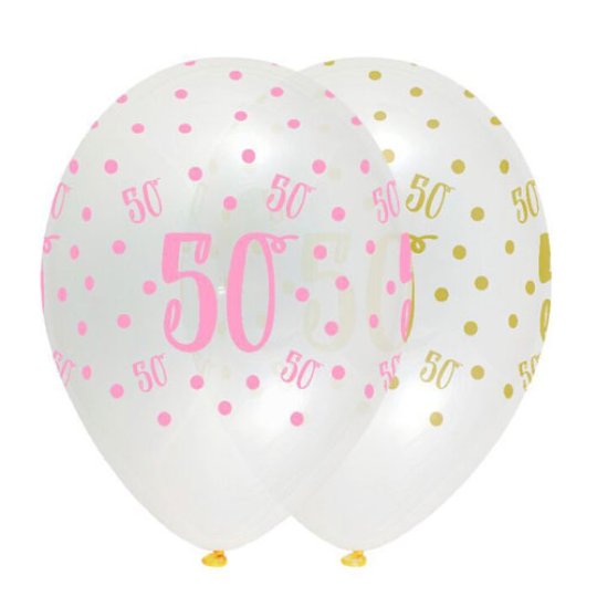 Balloon pack - Clear rose gold '50th'