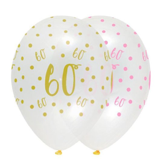 Balloon pack - Clear rose gold '60th'