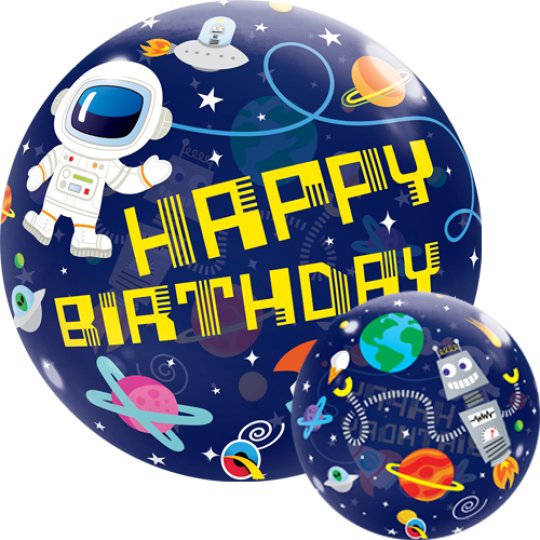 22 INCH BIRTHDAY OUTER SPACE BUBBLE BALLOON