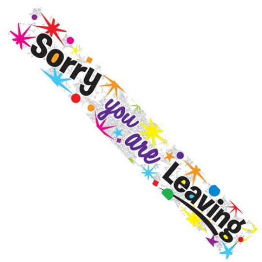 Rainbow 'Sorry you are leaving' banner