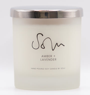 Amber and Lavender soy wax candle