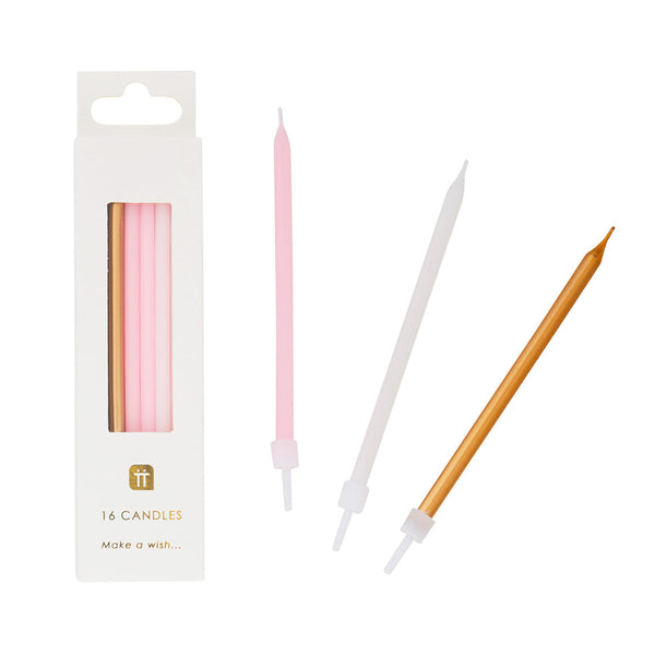 We Heart Pink - Tall Birthday Candles