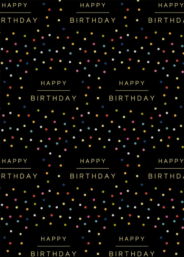 Flat Wrapping Paper - Happy birthday dots