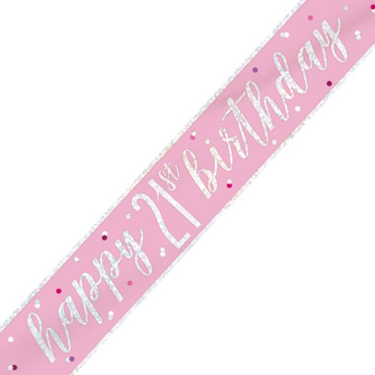 Baby pink 'Happy 21st birthday'