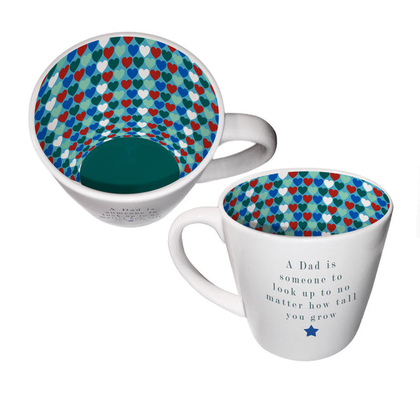 'A dad is someone to look up to' Inside out mug