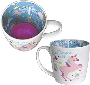 'Believe in unicorns' Inside out mug