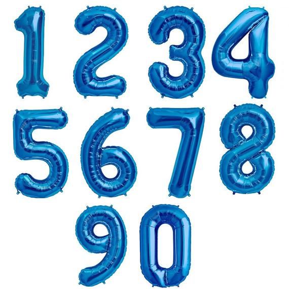 Royal Blue Number Balloons