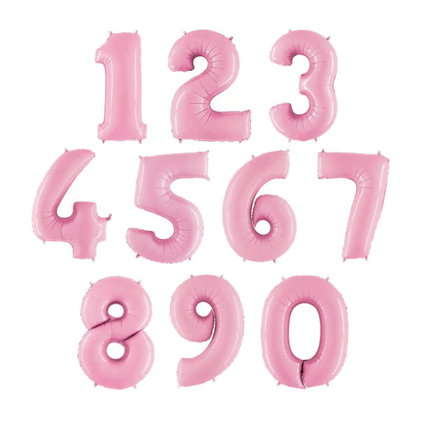 Matte Baby Pink Number Balloons