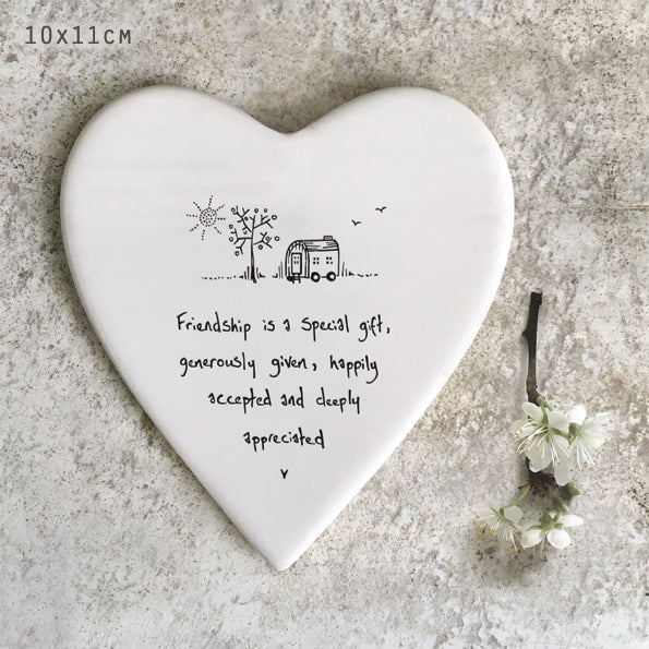 Heart Coaster - 'Friendship is special gift'