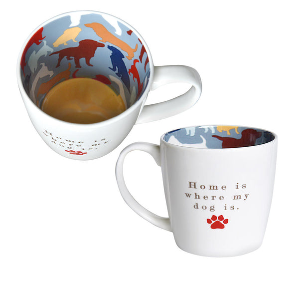 'Home is where my dog is' Inside out mug