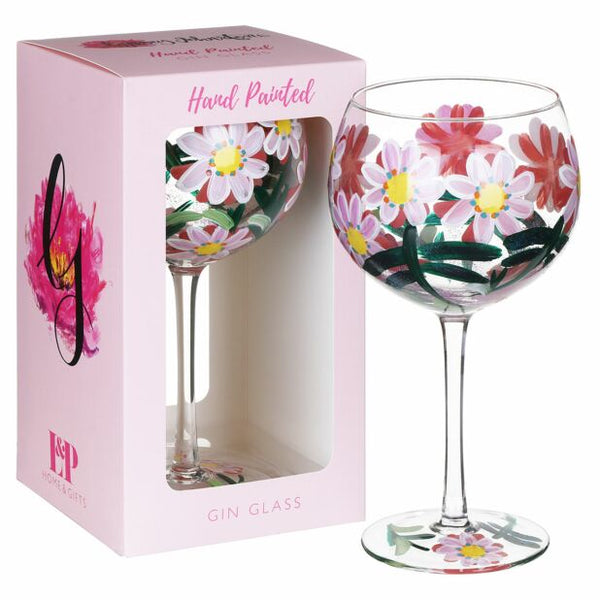Gin glasses - Daisies and dragonflies