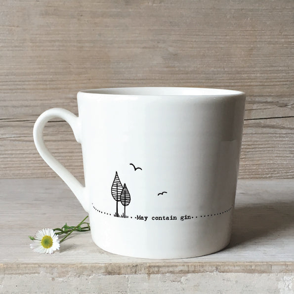 'May contain gin' Small porcelain mug