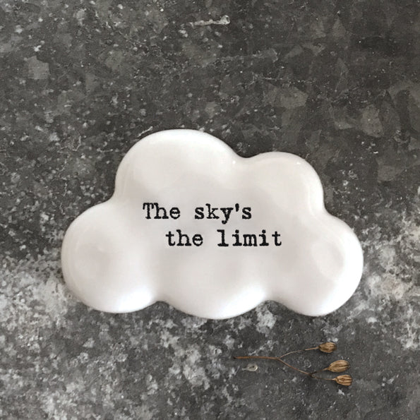 Porcelain cloud pebble - 'The sky's the limit'