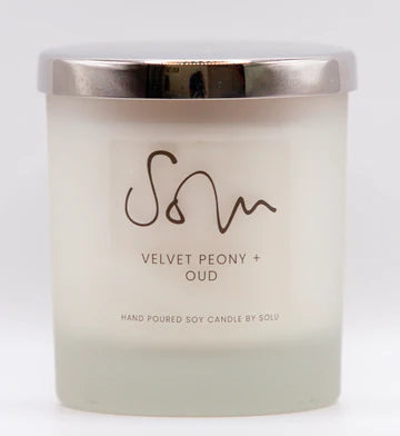 Velvet Peony and Oud soy wax candle